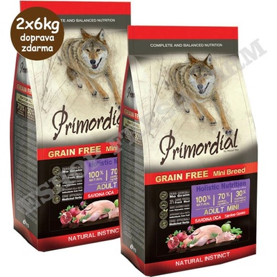 MisterPet Primordial Grain Free Adult Mini Sardine & Goose 2 x 6 kg