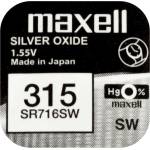 Maxell Бутонна батерия сребърна maxell sr716 sw 1.55v /315/ (ml-bs-sr716-sw) - topmall