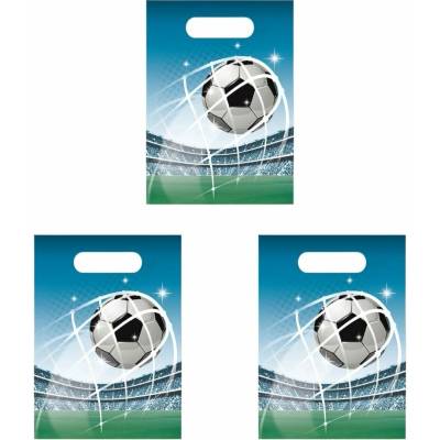 GoDan Darčekové tašky plastové FUTBAL, 17 × 23 cm, 18 ks
