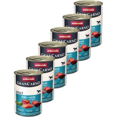 Animonda Gran Carno Adult hovädzie & losos & špenát 6 x 400 g