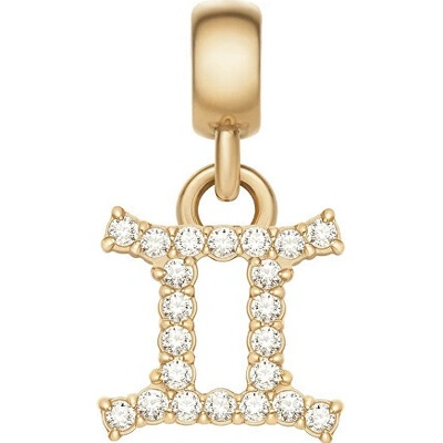 Daniel Wellington Pozlátený prívesok s kryštálmi Blíženci Crystal Zodiac DW00400758 číra zlatá
