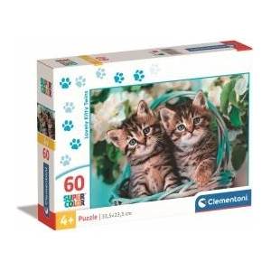 Clementoni Puzzle 60 Super Color Lovely Kitty Twins