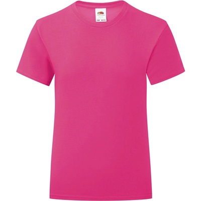 Fruit of the Loom dívčí tričko Iconic T 150 fuchsia red