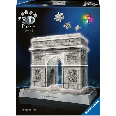 Ravensburger 3D пъзел Ravensburger от 216 части - Триумфалната Арка със Светлини (12008029)