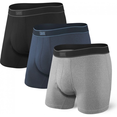 Saxx Мъжко синтетично термобельо Saxx Daytripper Boxer Brief Fly 3-Pack Synthetic base layer - Black / Grey / Navy - размер XL (014-1940-0215)