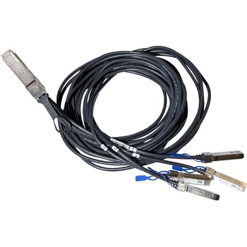 MikroTik DQ+BC0003-DS+ QSFP56 200G към 4x 50G кабел за пробив 3 м черен (DQ+BC0003-DS+)