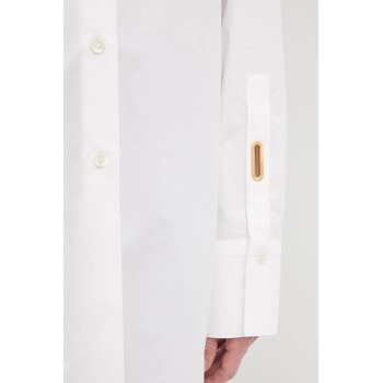 Giorgio Armani Памучна риза Emporio Armani дамска в бяло със свободна кройка с класическа яка EW001708 AF15122 (EW001708.AF15122)