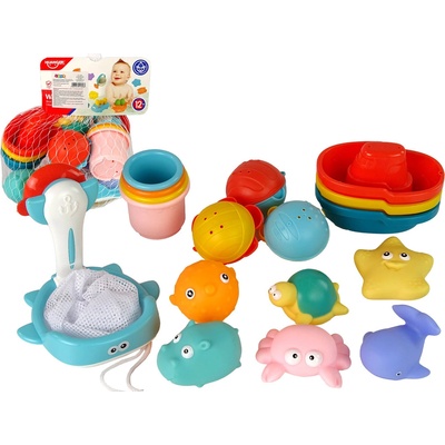 LEAN Toys Vodné zvieratá Gumová kúpacia súprava Morské tvory 17 kusov