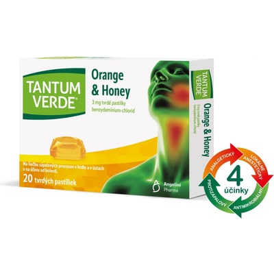 Tantum Verde Orange & Honey pas.ord.20 x 3 mg