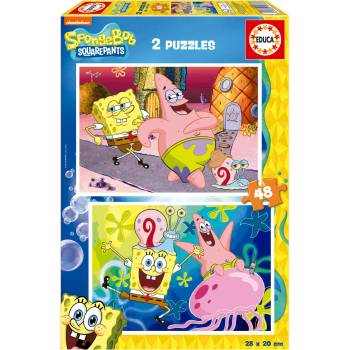 Image 1 of Educa Детски пъзел Educa от 2 x 48 части - Спонджбоб (EDU19388)