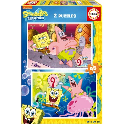 Educa Детски пъзел Educa от 2 x 48 части - Спонджбоб (EDU19388)