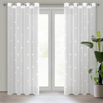 Takoy Detská záclona ELSA s kvetmi vyšívanými nadýchanou niťou 140 x 250 cm-HF-423934 | 140 x 250 cm