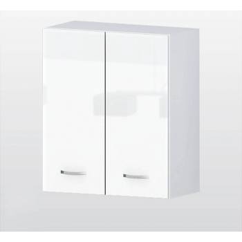 Голд - Аполо Горен кухненски шкаф с 2 врати и рафт Алис g49 60 см бял гланц