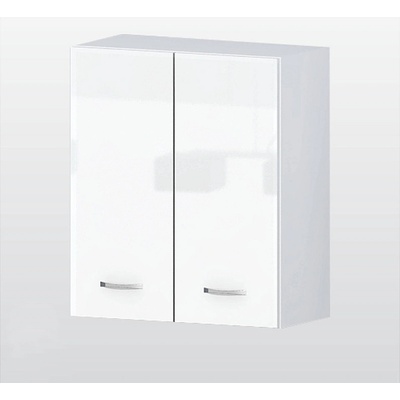 Голд - Аполо Горен кухненски шкаф с 2 врати и рафт Алис g49 60 см бял гланц