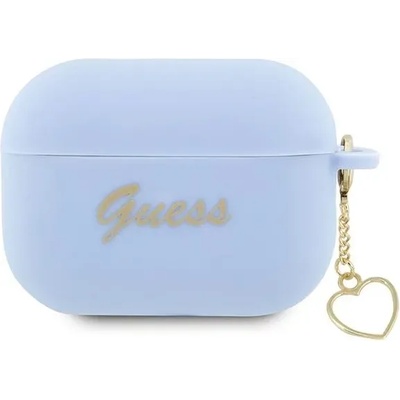 Guess AirPods Pro 2 калъф син силикон Charms Heart Collection (GUAP2LSCHSB)