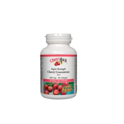 Natural Factors При подагра - Череша супер концентрат - CherryRich 500 mg, 90 софтгел капсули Natural Factors (4525 NF)