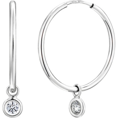 Tiami Kruhové náušnice Sweetie Grandi z bílého zlata s diamanty velké ESGW21001