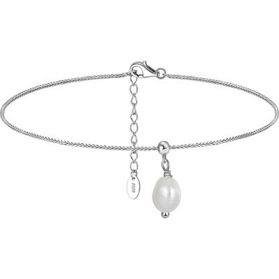 DELIS Сребърна гривна за глезен от проба 925, jw1518, модел с перли, с родиево покритие (jw1518)