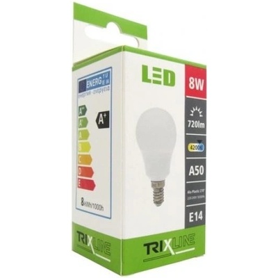 Trixline žárovka LED 8W E14/230V denní bílá