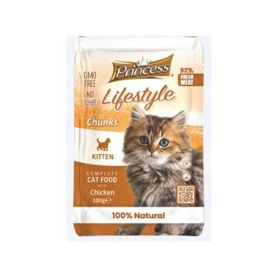 Princess Lifestyle Pouches Chunks Chicken Kitten 100 g
