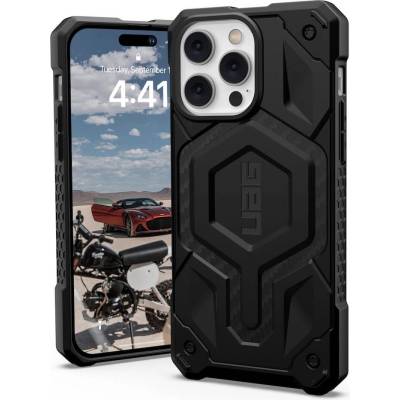 Urban Armor Gear Gear Monarch Pro MagSafe Case - удароустойчив хибриден кейс с MagSafe за iPhone 15 Pro Max (черен-карбон)