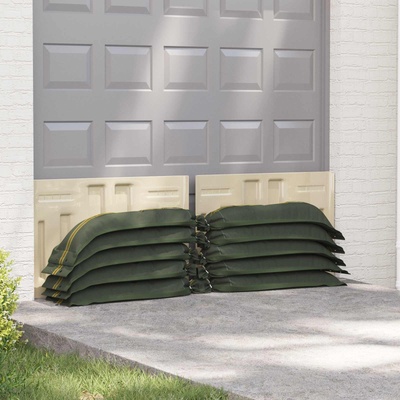 vidaXL Торби с пясък 100 бр. Тъмен зелен 120 x 27 см HDPE (42024174)