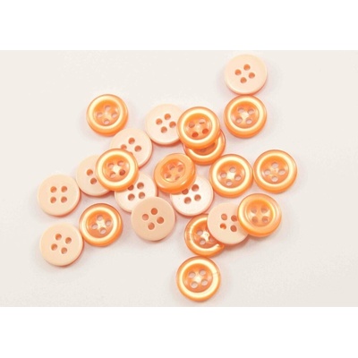 Dierkový košeľový gombík s leskom - tmavo oranžová - priemer 1,14 cm