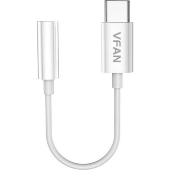 Vipfan L08 USB-C na mini jack 3,5 mm AUX, 10cm, bílý