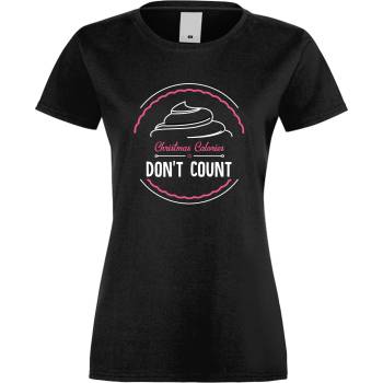 Дамска тениска Christmas calories черна