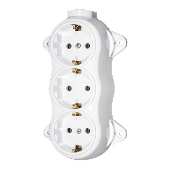 Image 1 of Atra Контакт троен външен монтаж серия Ретро-бял (5223)