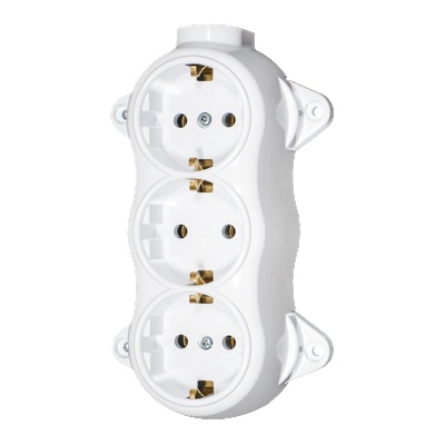 Atra Контакт троен външен монтаж серия Ретро-бял (5223)