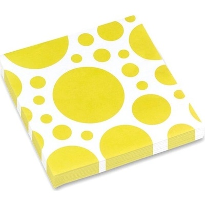 Solid papírové ubrousky Color Dots žluté 20ks 33x33cm