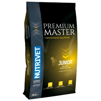Nutrivet Premium Master JUNIOR - храна за млади кучета малки породи 6-12 месеца, средни породи 4-15 месеца, големи породи 3-18 месеца, Франция - 15 кг