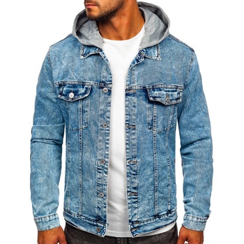 Bolf pánská džínová bunda s kapucí HY958 tmavě modrá
