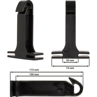 Předsazený ohradníkový izolátor na plot pro 3 - 7 cm rozteč, délka 11,3 cm