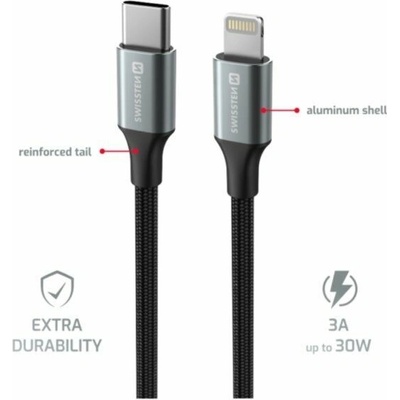 Swissten 71529203 USB-C / Lightning, 1,5m, černý