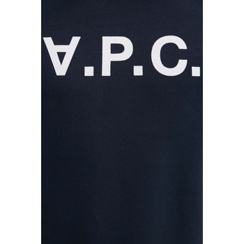 APC Памучен суичър A. P. C. hoodie standard grand vpc GOTS в тъмносиньо с качулка с апликация COHBN. M27908 (COHBN.M27908)