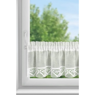 Takoy Záclonka z matného etamínu, zdobená krajkou 150 x 30 cm-HF-439475 | 150 x 30 cm