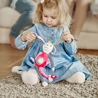 Canpol babies hračka s úchytom na cumlík Zajačik modrá