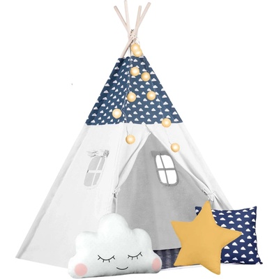 Nukido 740424 Dětské teepee se světýlky tmavě modré