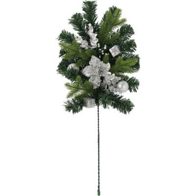 Chomik Vánoční ozdoba - Větvička 60 cm stříbrná *2316