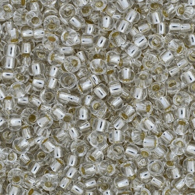 PRECIOSA ORNELA Rokajlové korálky - PRECIOSA rokajl 10/0 stříbrný průtah (78102) č. 81 - 100 g