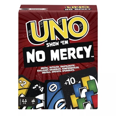 Mattel Games HWV18 настолна игра UNO Show 'em No Mercy Игри с карти Shedding (HWV18)