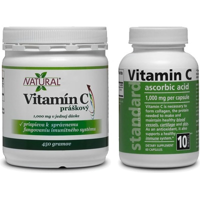 Natural Vitamín C kyselina L-askorbová Prášok 450 gramov