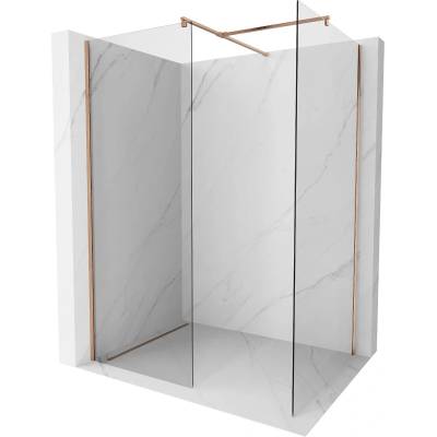 Mexen Kioto душен параван Walk-in 140 x 120 см, прозрачен, четкана мед - 800-140-202-65-00-120 (800-140-202-65-00-120)