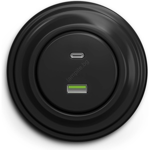 Kliklap - Ретро USB изход A+C с черна рамка (KA0016K)