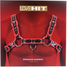 Virgite Love Hit Bondage Harness Mod. 1, čierno-červený koženkový pánsky postroj