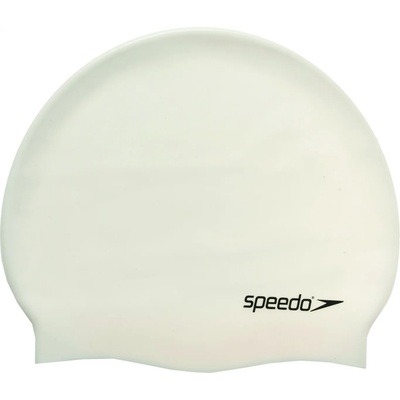 Speedo plain flat silicon cap бяло