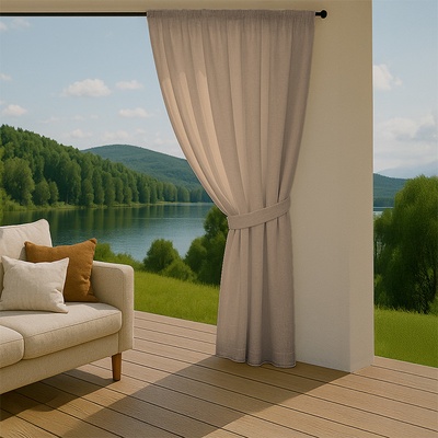 Takoy Závěs na terasu 155x200 nepromokavý polyester béžový-HT-00123 | 155 x 200 cm