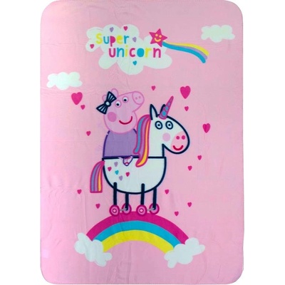 AYMAX Fleecová deka Prasátko Peppa Unicorn